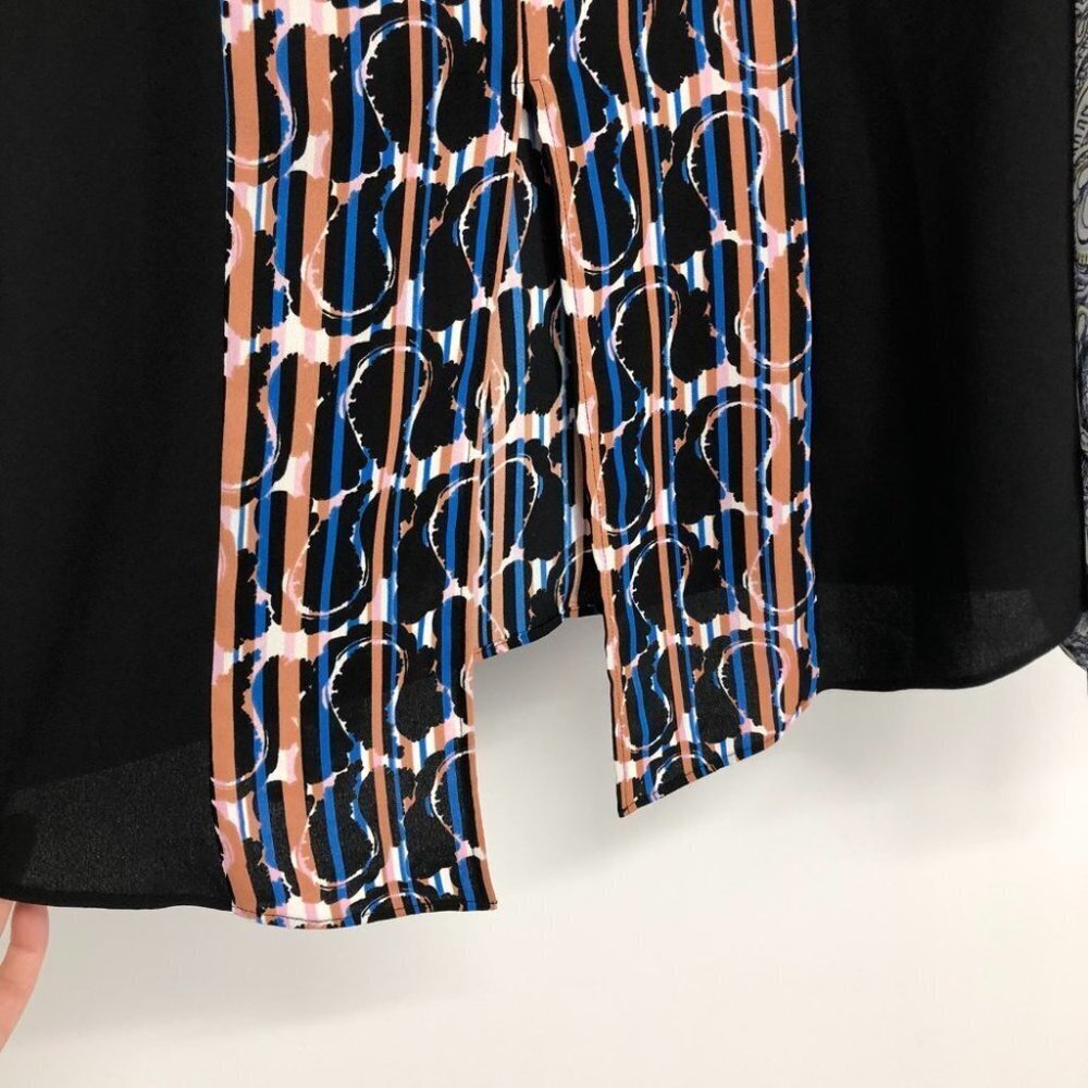 NWT BCBGMAXAZRIA Kathy Abstract paisley print sheer balloon sleeve blouse xxs - Picture 5 of 16